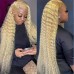 Stema 613 Blonde Curly 13x4 Transparent Lace Front Wig